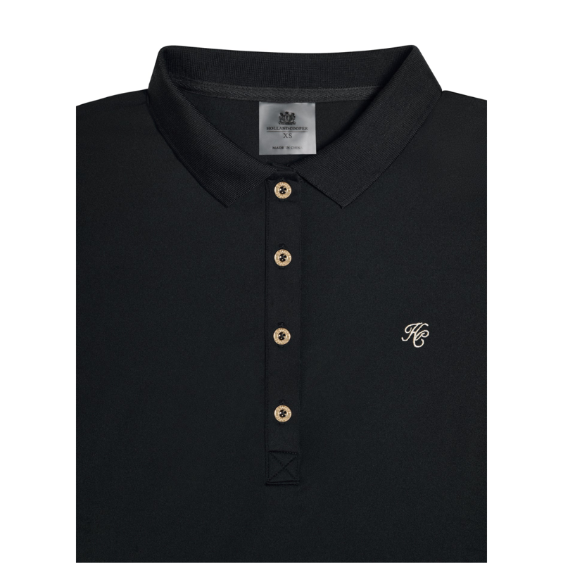Holland Cooper Chiltern Long Sleeve Polo Shirt - Black-6