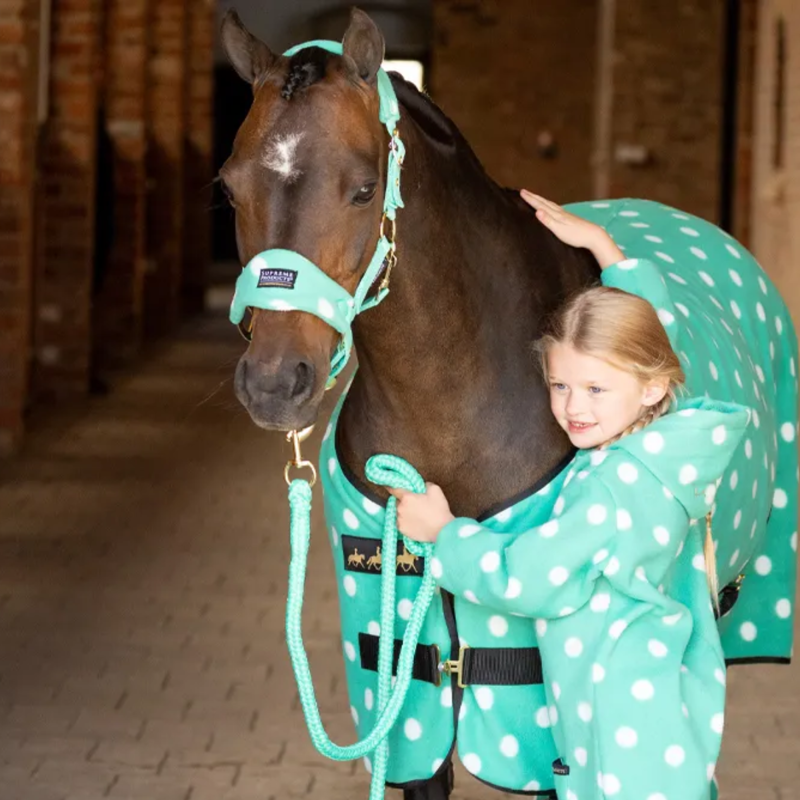 Supreme Products Dotty Fleece Headcollar And Leadrope - Gorgeous Green