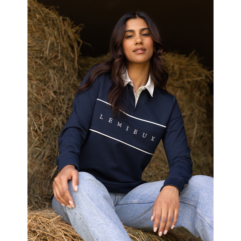 LeMieux Ladies Rochelle Rugby Shirt - Navy-4