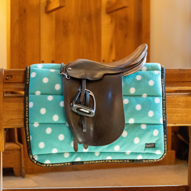 Supreme Products Dotty Fleece Saddle Pad - Gorgeous Green-1
