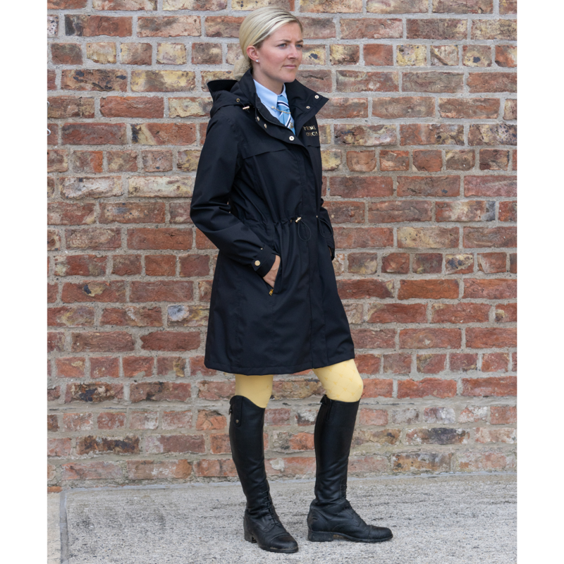 Supreme Products Ladies Active Show Rider Waterproof Mac - Black/Gold-2
