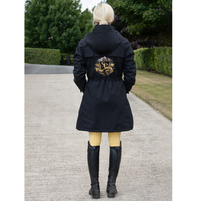 Supreme Products Ladies Active Show Rider Waterproof Mac - Black/Gold-3
