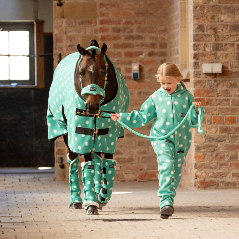 Supreme Products Child's Dotty Fleece Onesie - Gorgeous Green-3
