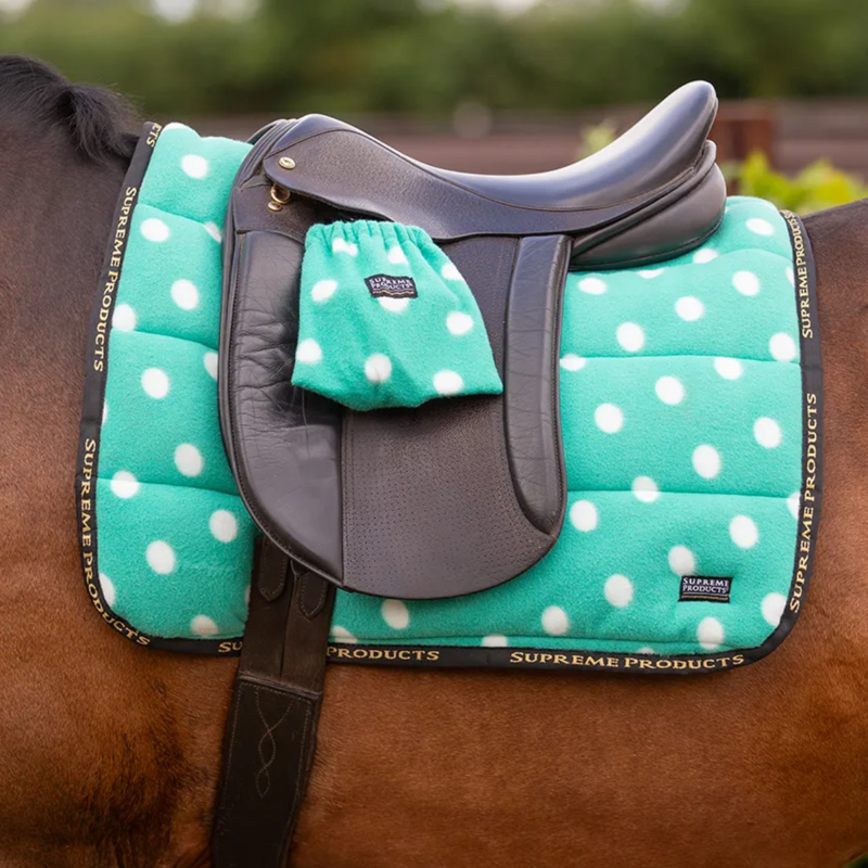Supreme Products Dotty Fleece Stirrup Covers - Gorgeous Green