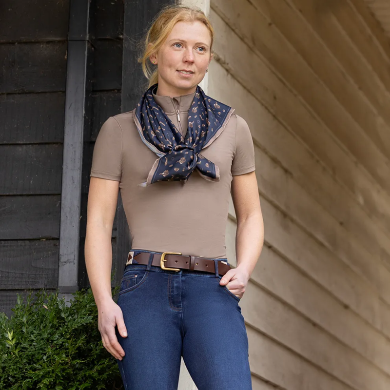Hy Equestrian Elevate Country Scarf - Navy/Fossil-1