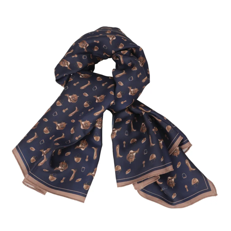 Hy Equestrian Elevate Country Scarf - Navy/Fossil