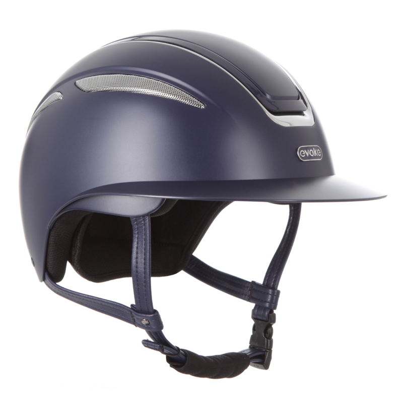 Evoke Callisto MIPS Wide Peak Riding Hat - Navy/Chrome-1