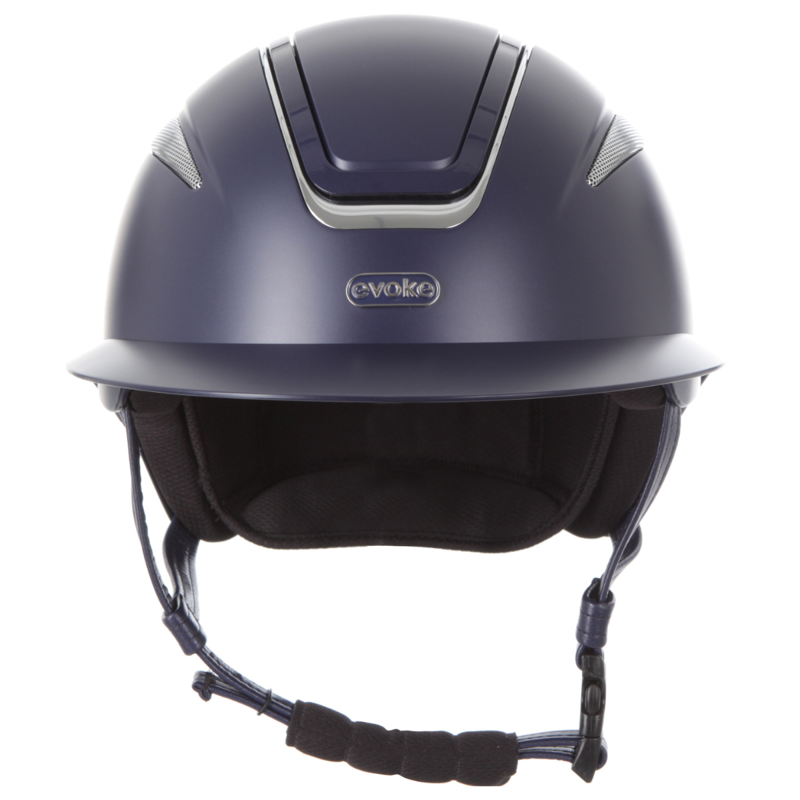 Evoke Callisto MIPS Wide Peak Riding Hat - Navy/Chrome-2