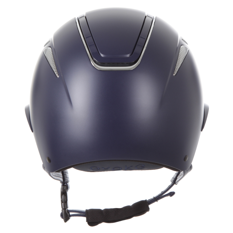 Evoke Callisto MIPS Wide Peak Riding Hat - Navy/Chrome-3