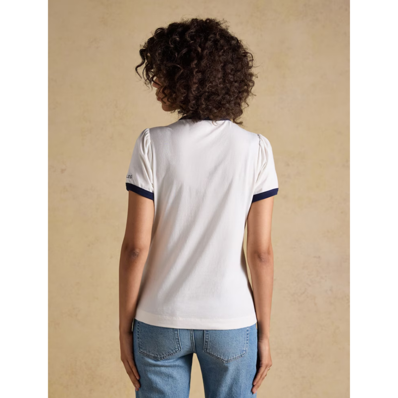Joules Ladies Erin Short Sleeve Jersey T-Shirt - Cream-1