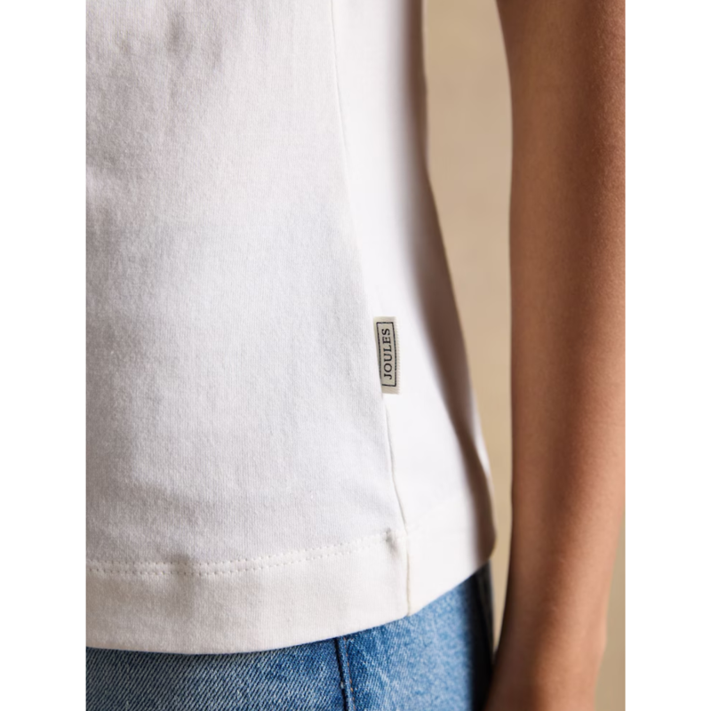 Joules Ladies Erin Short Sleeve Jersey T-Shirt - Cream-5