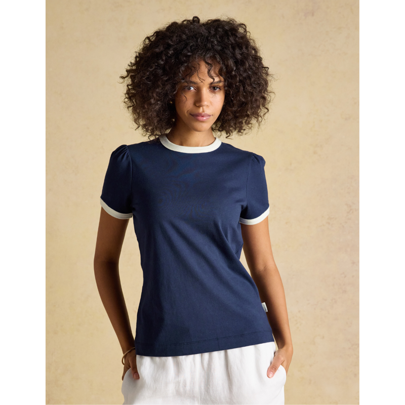 Joules Ladies Erin Short Sleeve Jersey T-Shirt - Navy-1