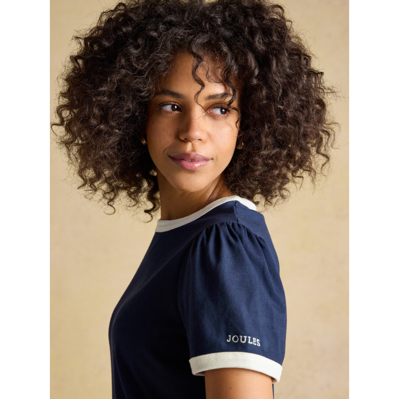 Joules Ladies Erin Short Sleeve Jersey T-Shirt - Navy-5