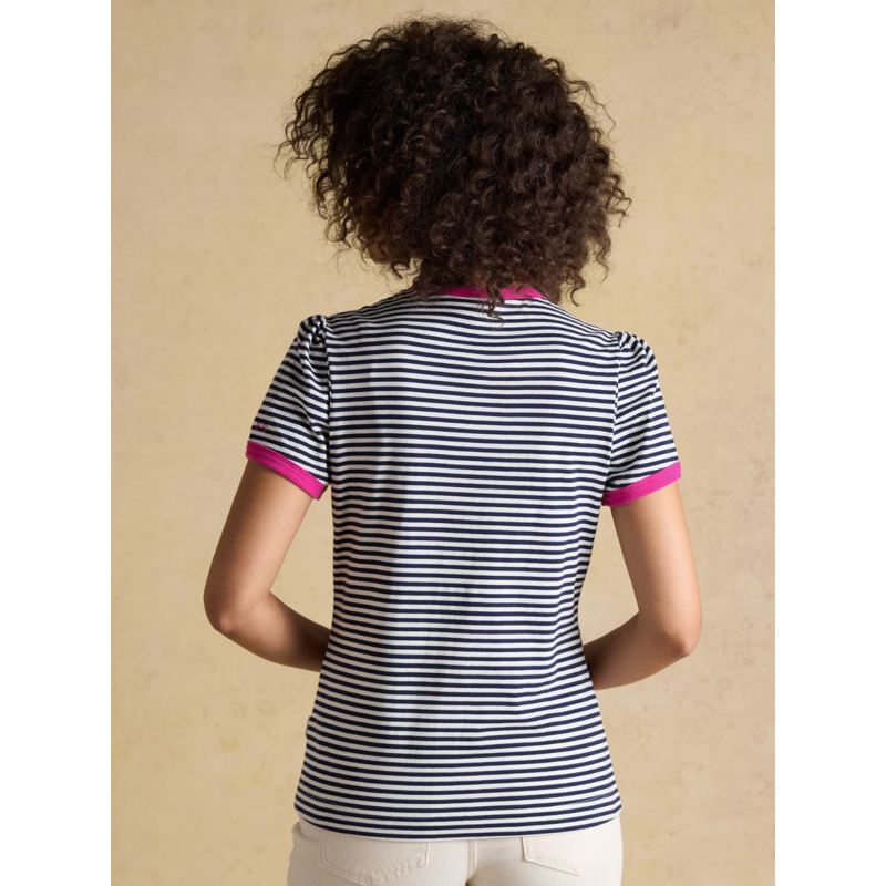 Joules Ladies Erin Short Sleeve Jersey T-Shirt - Navy Stripe-2