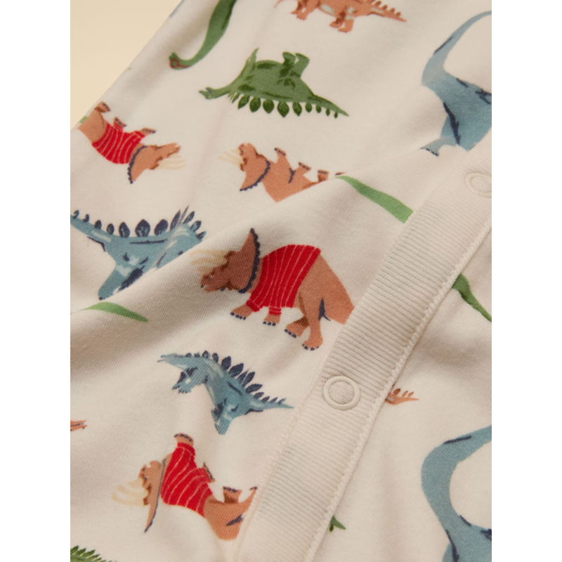 Joules Razamataz Cotton Babygrow - Cream Dino-3