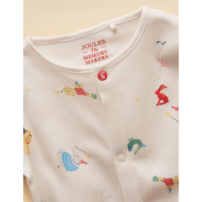 Joules Razamataz Cotton Babygrow - Cream Animals-4
