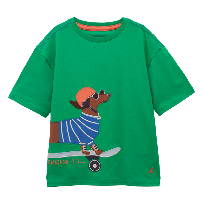Joules Boys' Archie Applique Graphic T-Shirt - Green