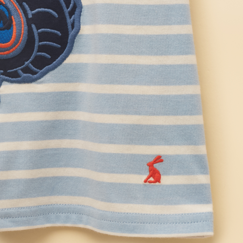 Joules Boys' Archie Applique Graphic T-Shirt - Blue/White-2