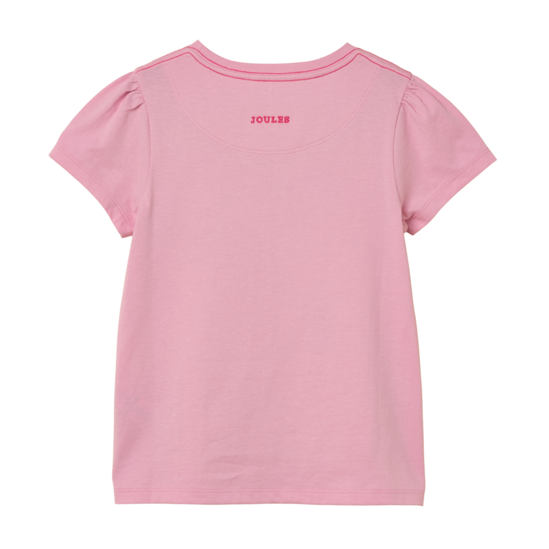 Joules Girls' Astra Applique Cotton T-Shirt - Pink-1