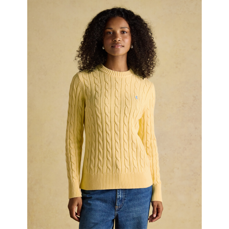 Joules Ladies Classic Cable Jumper - Yellow-1