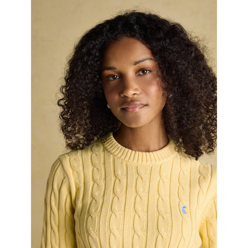 Joules Ladies Classic Cable Jumper - Yellow-3