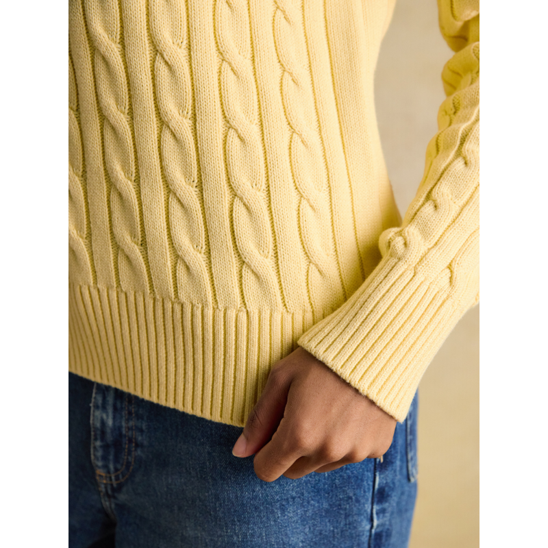 Joules Ladies Classic Cable Jumper - Yellow-4