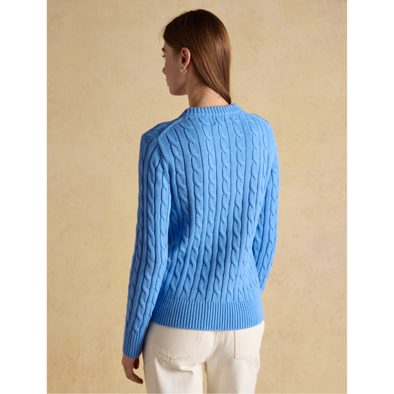 Joules Ladies Classic Cable Jumper - Blue-2