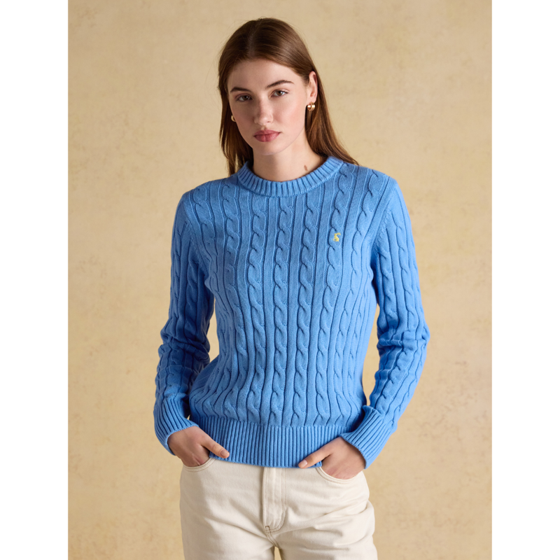 Joules Ladies Classic Cable Jumper - Blue-1