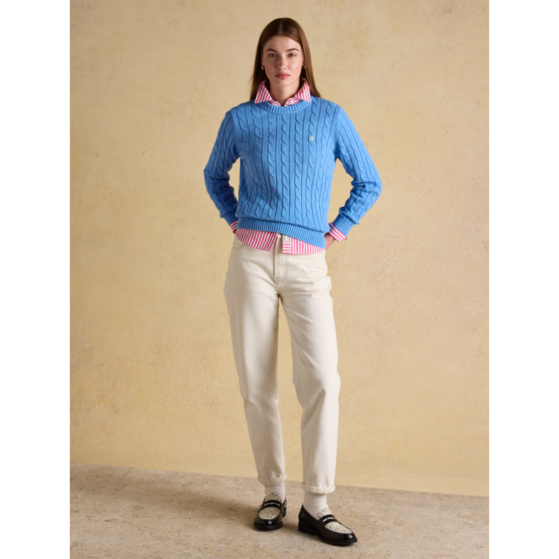 Joules Ladies Classic Cable Jumper - Blue-3