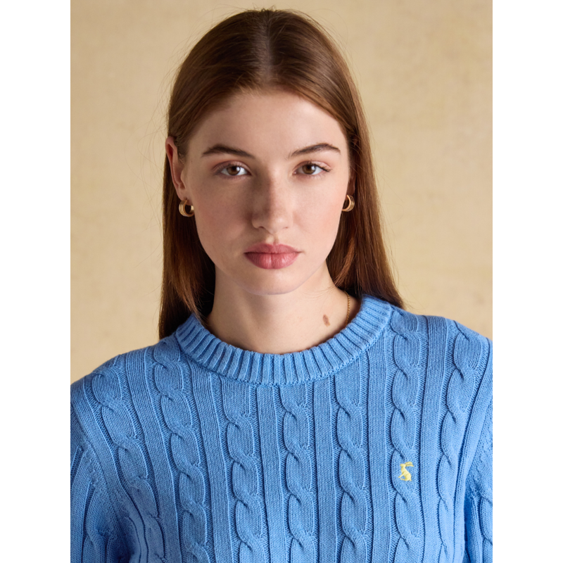 Joules Ladies Classic Cable Jumper - Blue-4