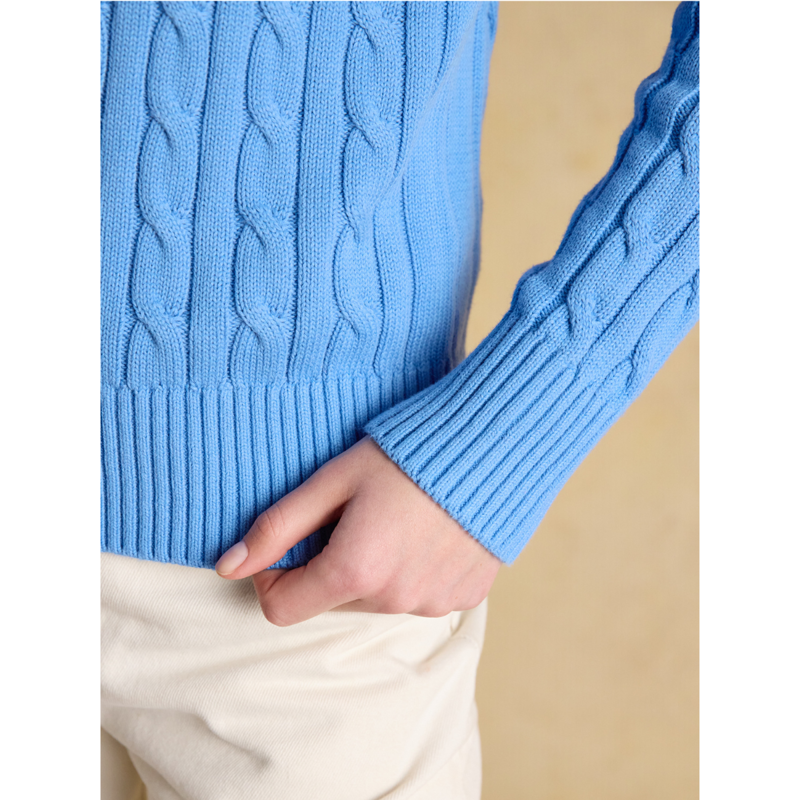 Joules Ladies Classic Cable Jumper - Blue-5