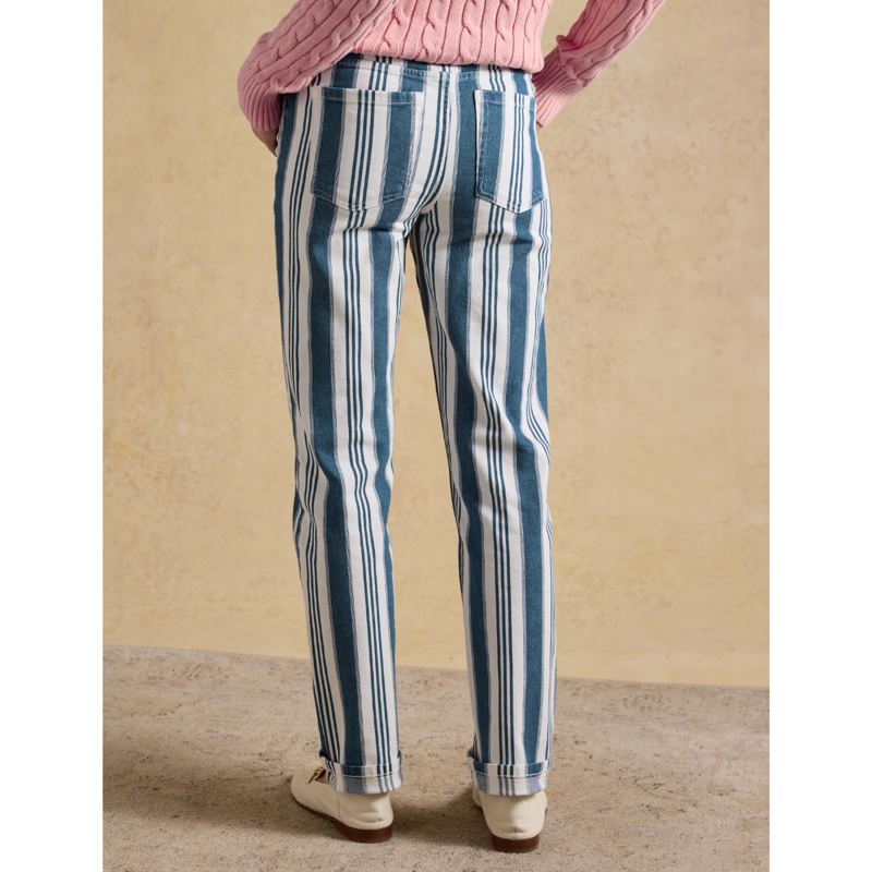 Joules Ladies Slim Straight Jeans - Blue Stripe-2