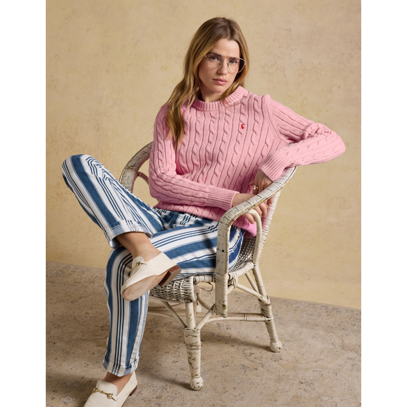 Joules Ladies Slim Straight Jeans - Blue Stripe-8