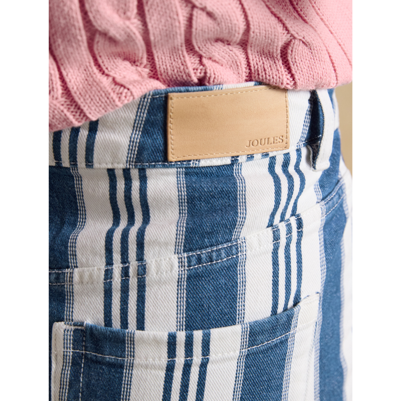 Joules Ladies Slim Straight Jeans - Blue Stripe-6