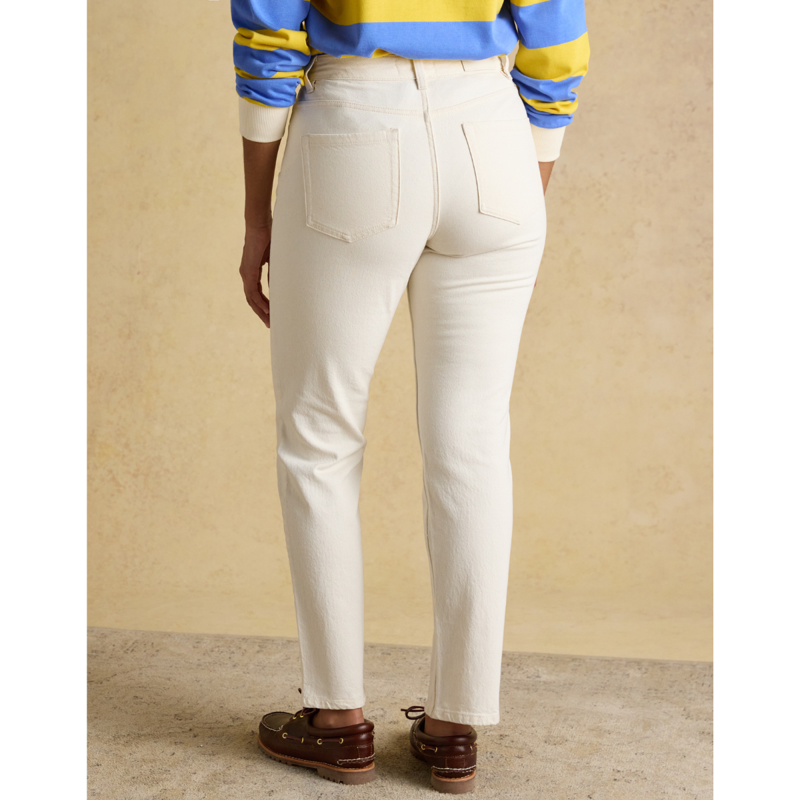 Joules Ladies Slim Straight Jeans - Ecru-2