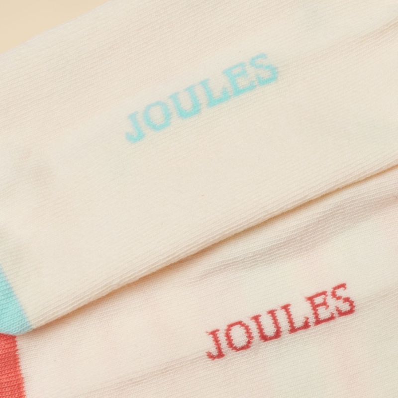 Joules Ladies Everyday Socks 2 Pack - Multi Ecru-2