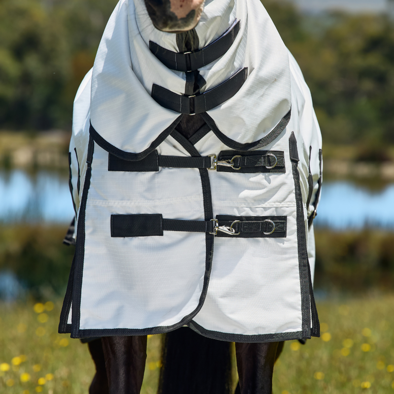 WeatherBeeta ComfiTec Sweet Itch Shield Combo Fly Sheet - White/Charcoal-5