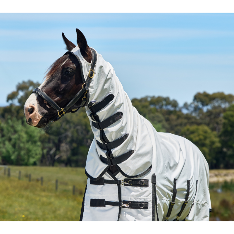 WeatherBeeta ComfiTec Sweet Itch Shield Combo Fly Sheet - White/Charcoal-3