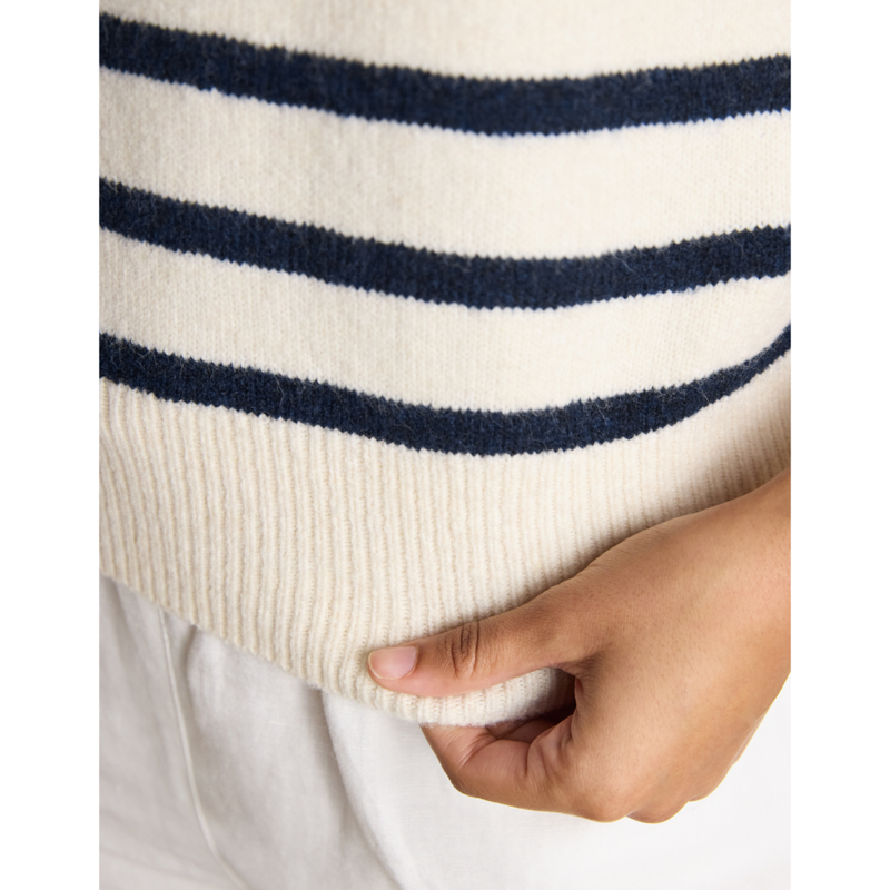 Joules Ladies Holly Knitted Vest - Cream/Navy-5