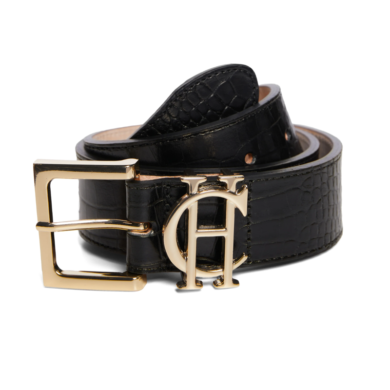 Holland Cooper HC Classic Logo Belt - Black Croc-1