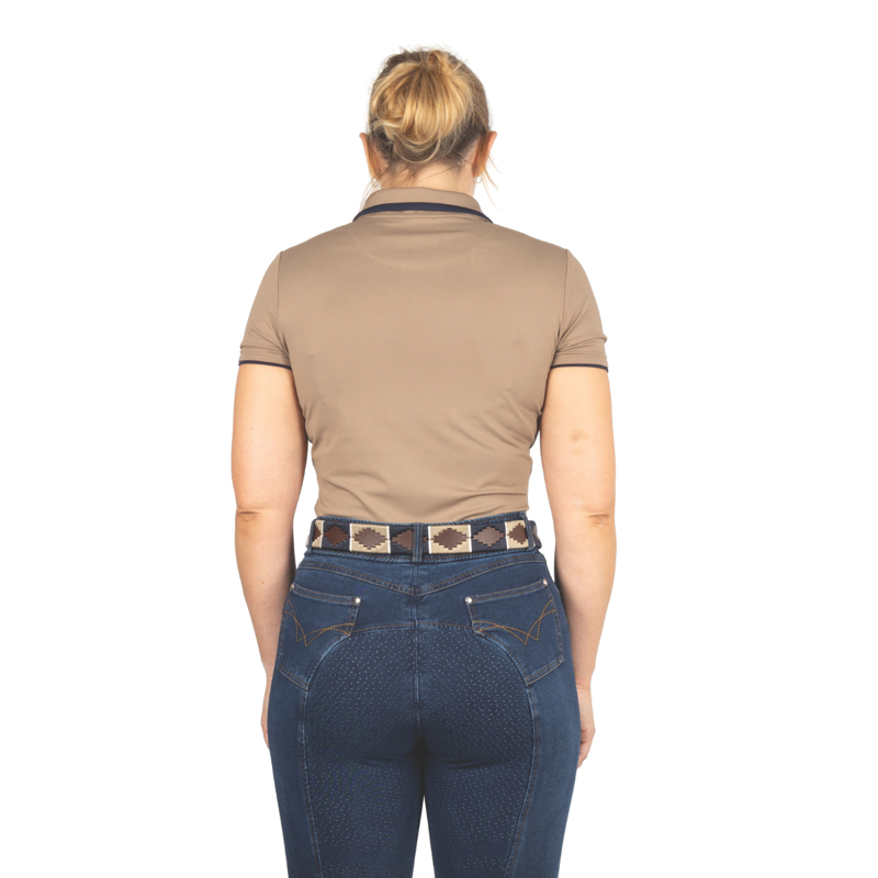 Hy Equestrian Elevate Style Polo - Fossil/Navy-2