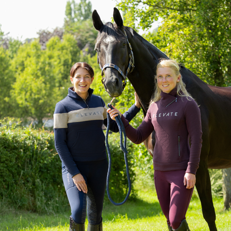 Hy Equestrian Elevate Style Cross Neck Jumper - Berry-2