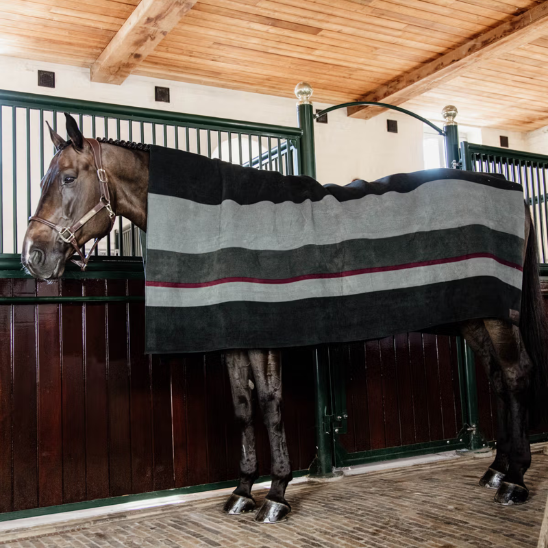 Kentucky Fleece Square Blanket Stripes - Black-5
