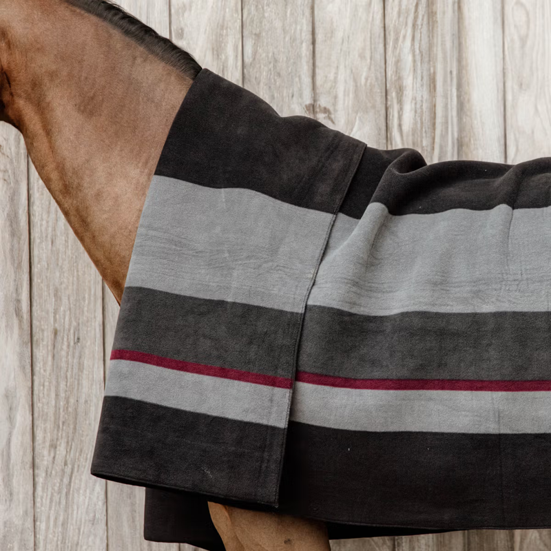 Kentucky Fleece Square Blanket Stripes - Black-2
