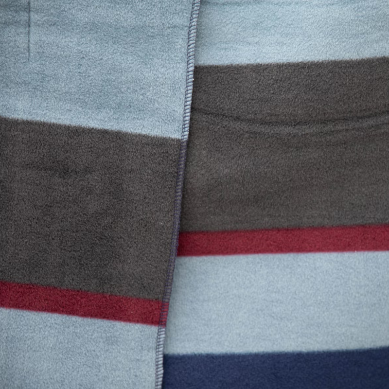 Kentucky Fleece Square Blanket Stripes - Navy/Grey-3