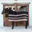 Kentucky Fleece Square Blanket Stripes - Beige/Brown