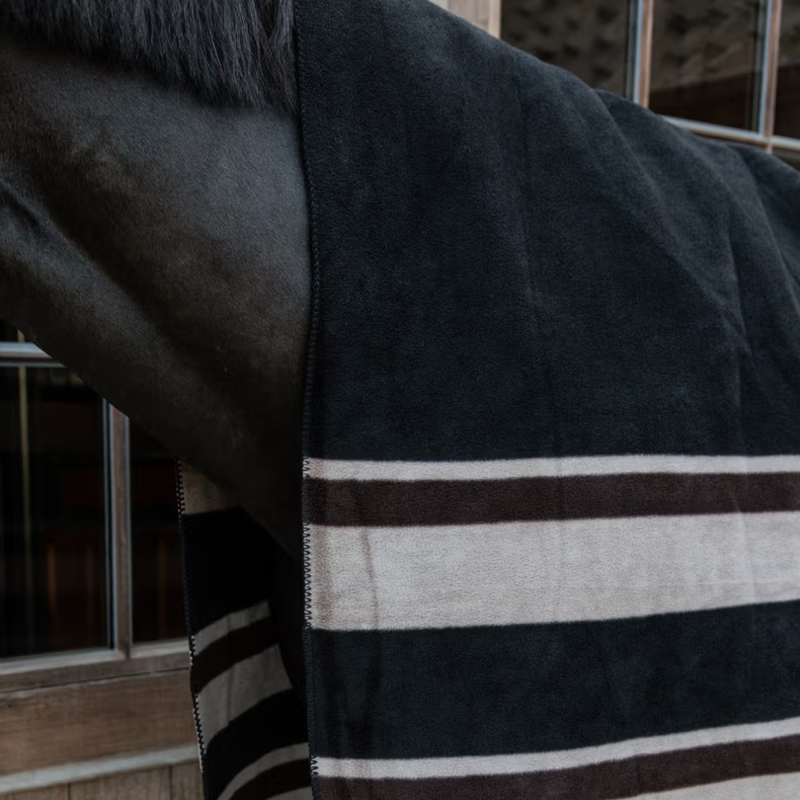 Kentucky Fleece Square Blanket Stripes - Beige/Brown-2