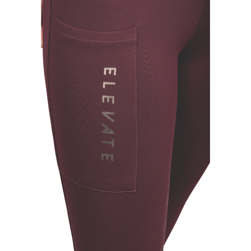 Hy Equestrian Elevate Allure Mizs Riding Tights - Berry/Rose Gold-3