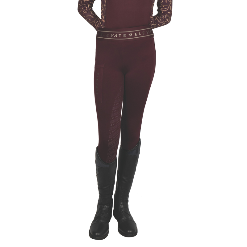 Hy Equestrian Elevate Allure Mizs Riding Tights - Berry/Rose Gold