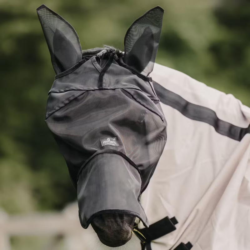 Kentucky Classic Fly Mask with Ears and Nose - Black
